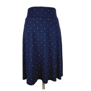 NEW Ann Taylor Navy Pokka Dot Skirt XS